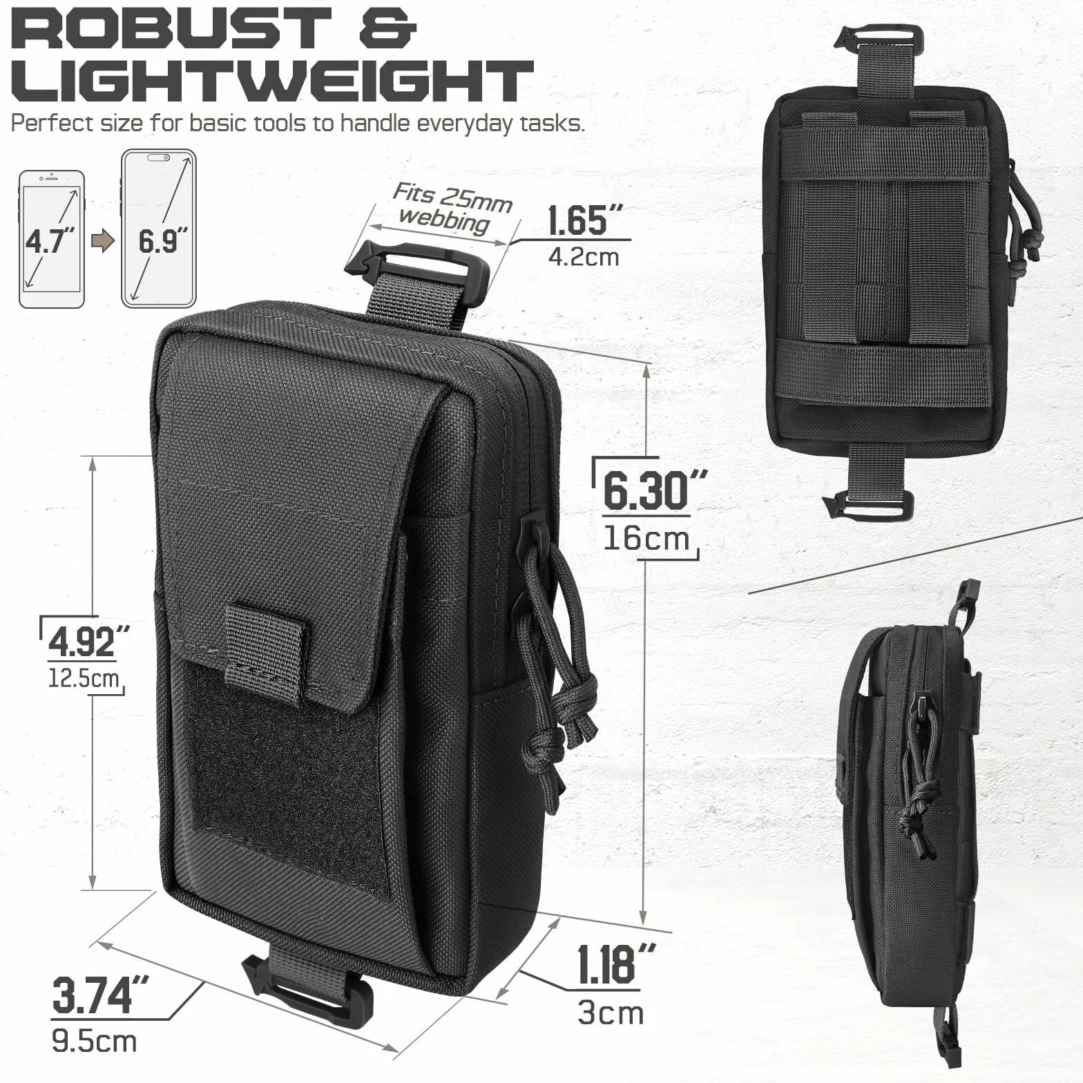 Molle Funda para Esposas con Mochila Táctica Bolsa Accesorios Cinturón Trabajo Asp Bisagras