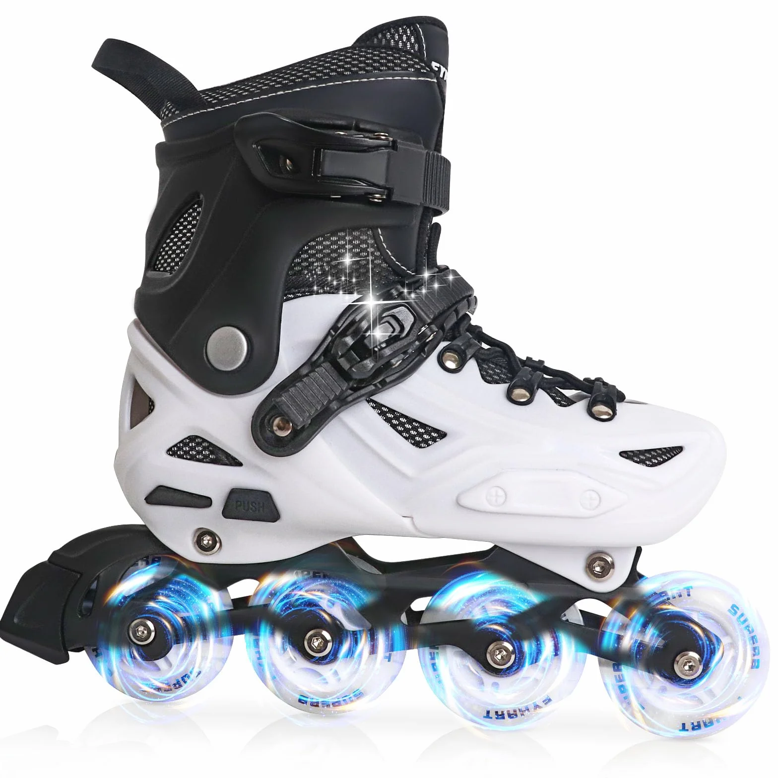 Patines en Línea para Niños/Jóvenes y Adultos, 4 tamaños Ajustables| Patines 4 Ruedas Niña para Niños para Uso en Interiores y Exteriores (S (EU 28-31))