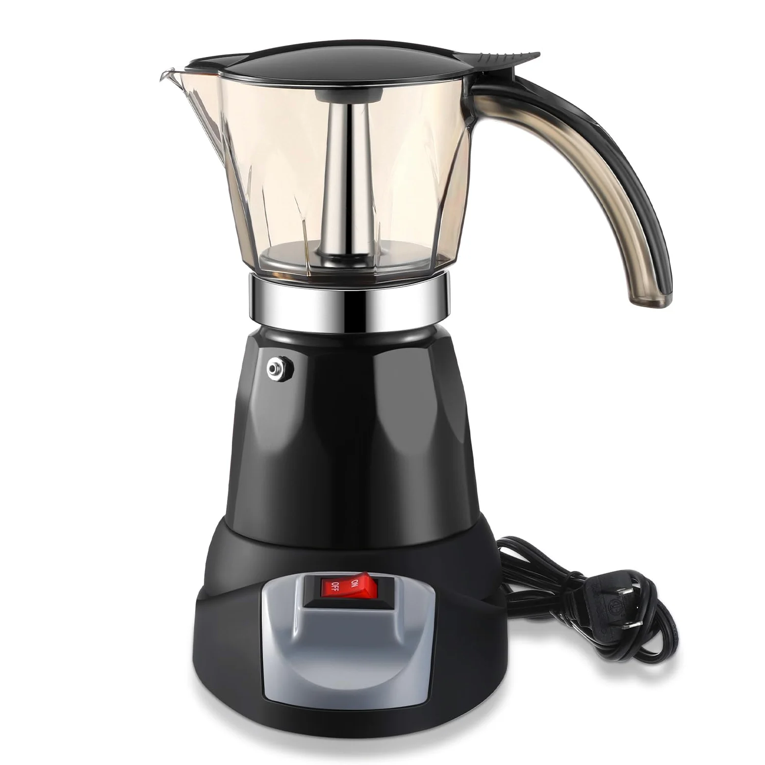 Cafetera italiana eléctrica cafetera cafetera clásica espresso 6 tazas aluminio café moca con base desmontable máquina portátil 300 ml cafeteras