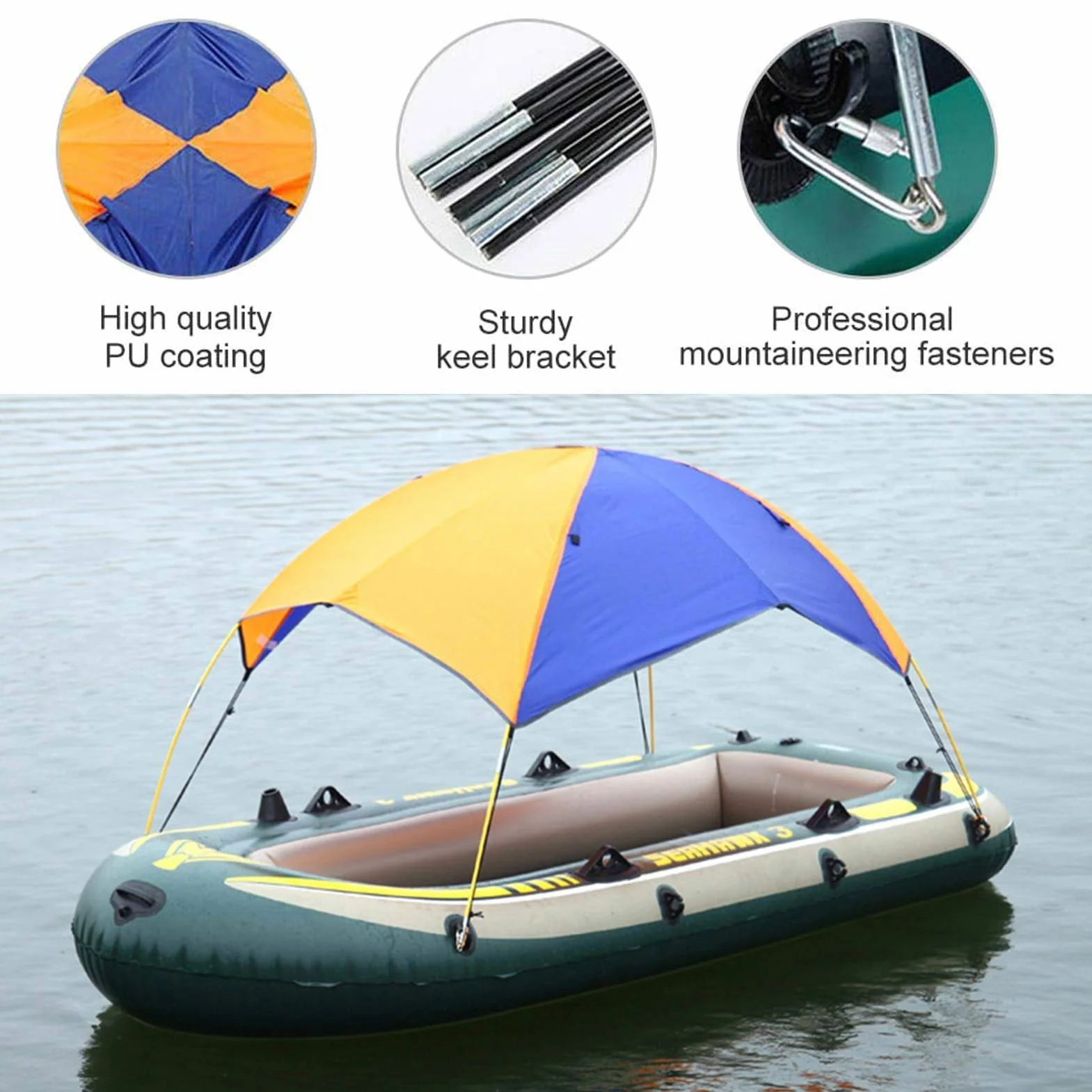 Toldo para barco hinchable 4-5 personas camping pesca