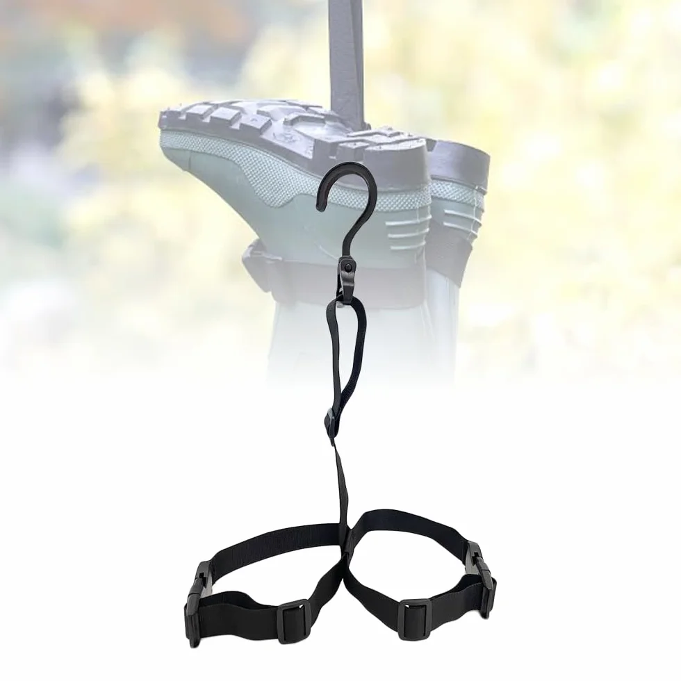 Correa para Colgar Botas de vadeador, con Gancho Giratorio Ajustable para secar y Guardar vadeadores de Pesca y Caza, Botas de Lluvia y Botas de Nieve