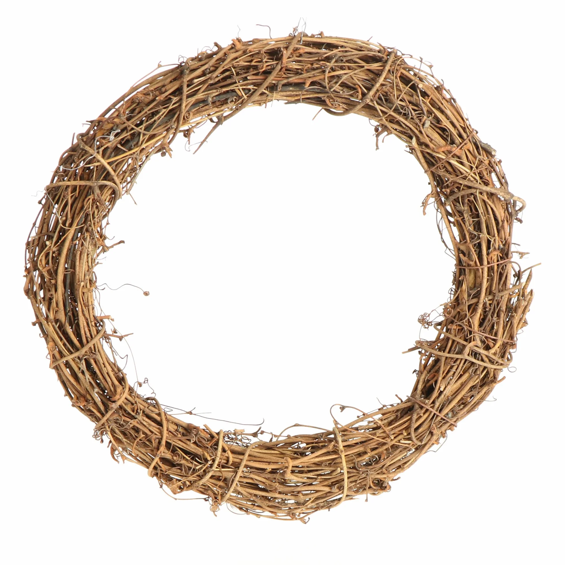 com-four® 1x Corona Decorativa de Madera para Manualidades - Corona de Mimbre para Decorar Ventanas, mesas y Puertas (1 Pieza - Corona Ø30cm marrón Claro)