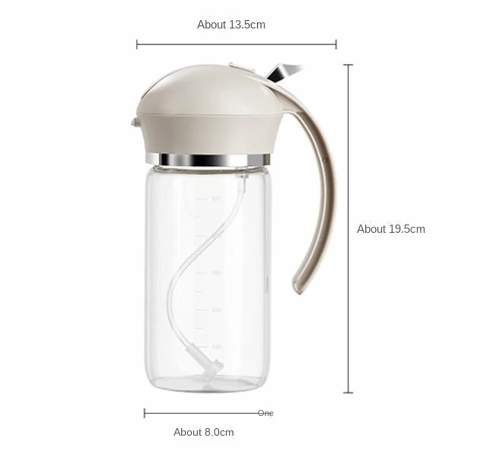 Pulverizador de aceite oliva vidrio | multicolor 550ml for cocinar freír ensaladas asar: pulverizador de aceite(Beige)
