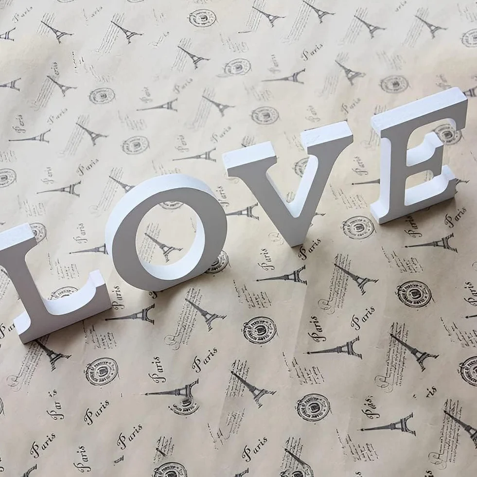 26 Letras de Madera Alfabeto Decorativo para Niños Bebé Nombre Fiesta Boda Casa Decoración (A)