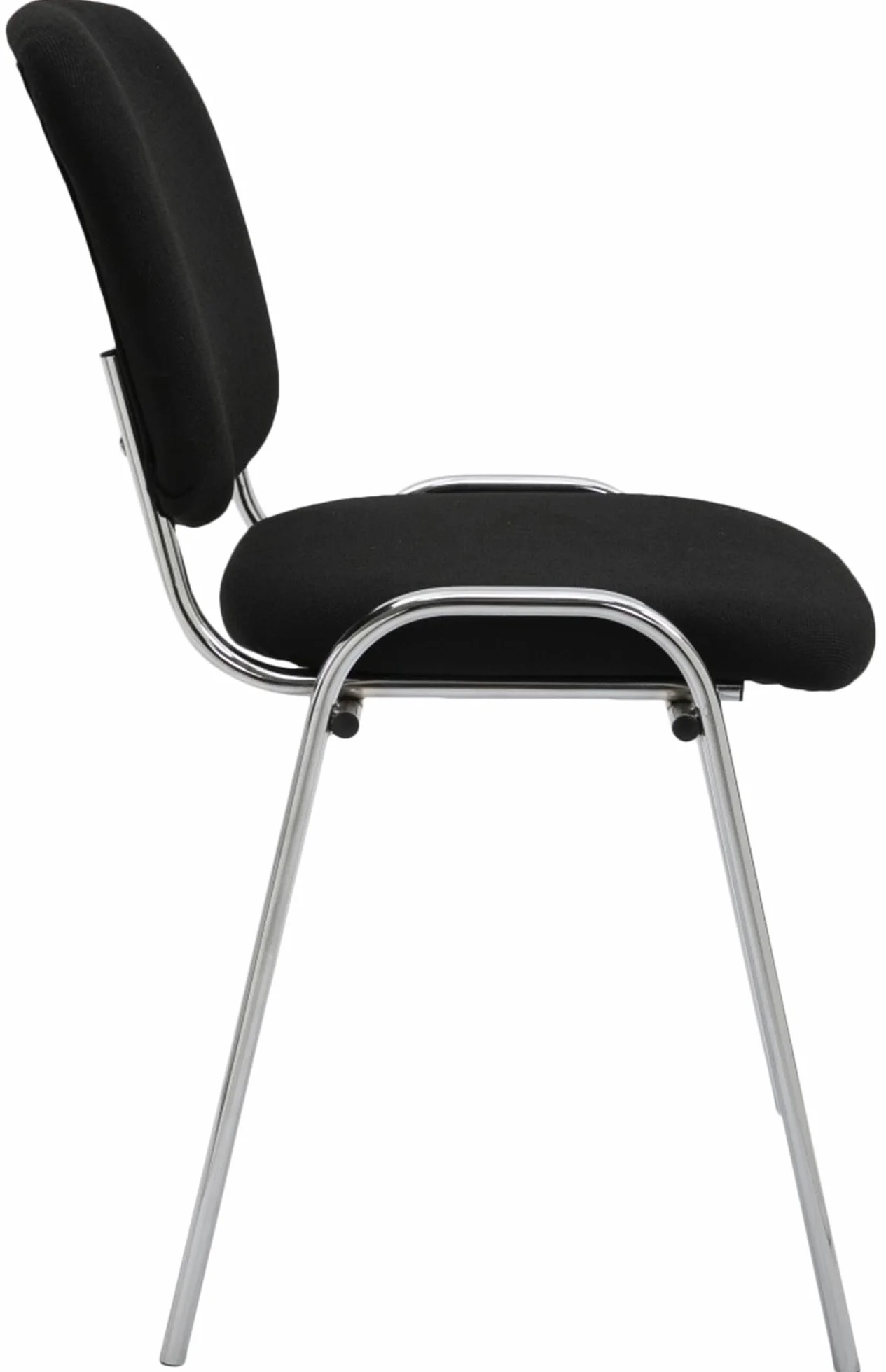 CLP Silla De Conferencia Ken Chrom En Tela I Silla Confidente Apilable I Silla De Oficina Sin Ruedas con Base de Metal I Color:, Color:Negro