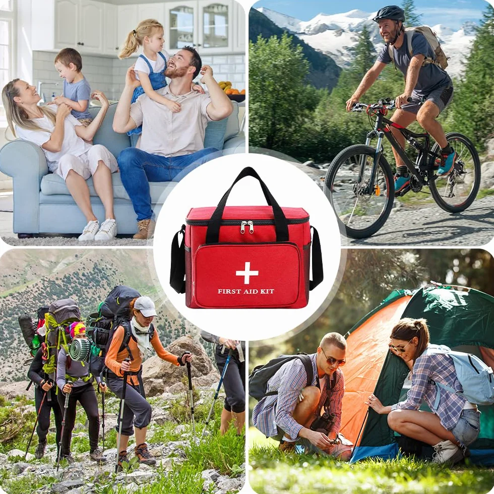 Botiquín de Primeros Auxilios 14L Impermeable XXL con Correa Hombro Rojo