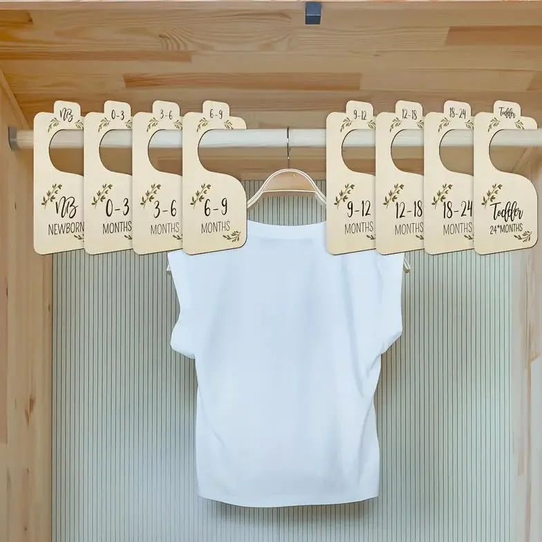Separadores Divisores Para Armario De Bebe, Madera, 8 Piezas, Hasta +24 Meses, Beige