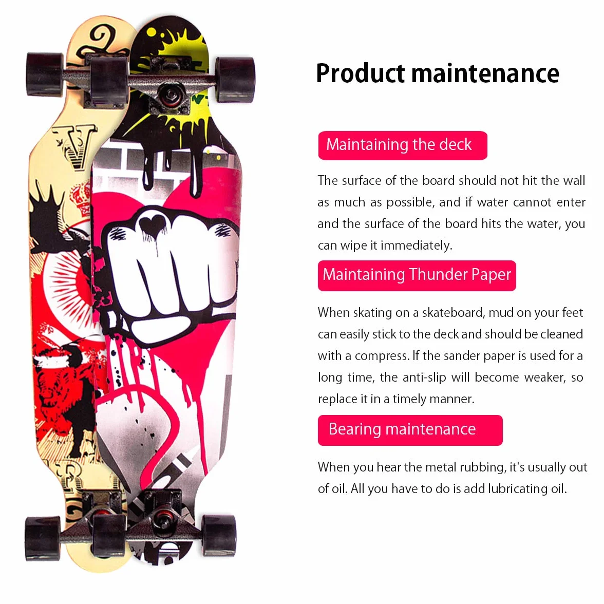 Skateboard Longboard Completo con Ruedas Luminosas para Adultos Niños Teens (Totem)
