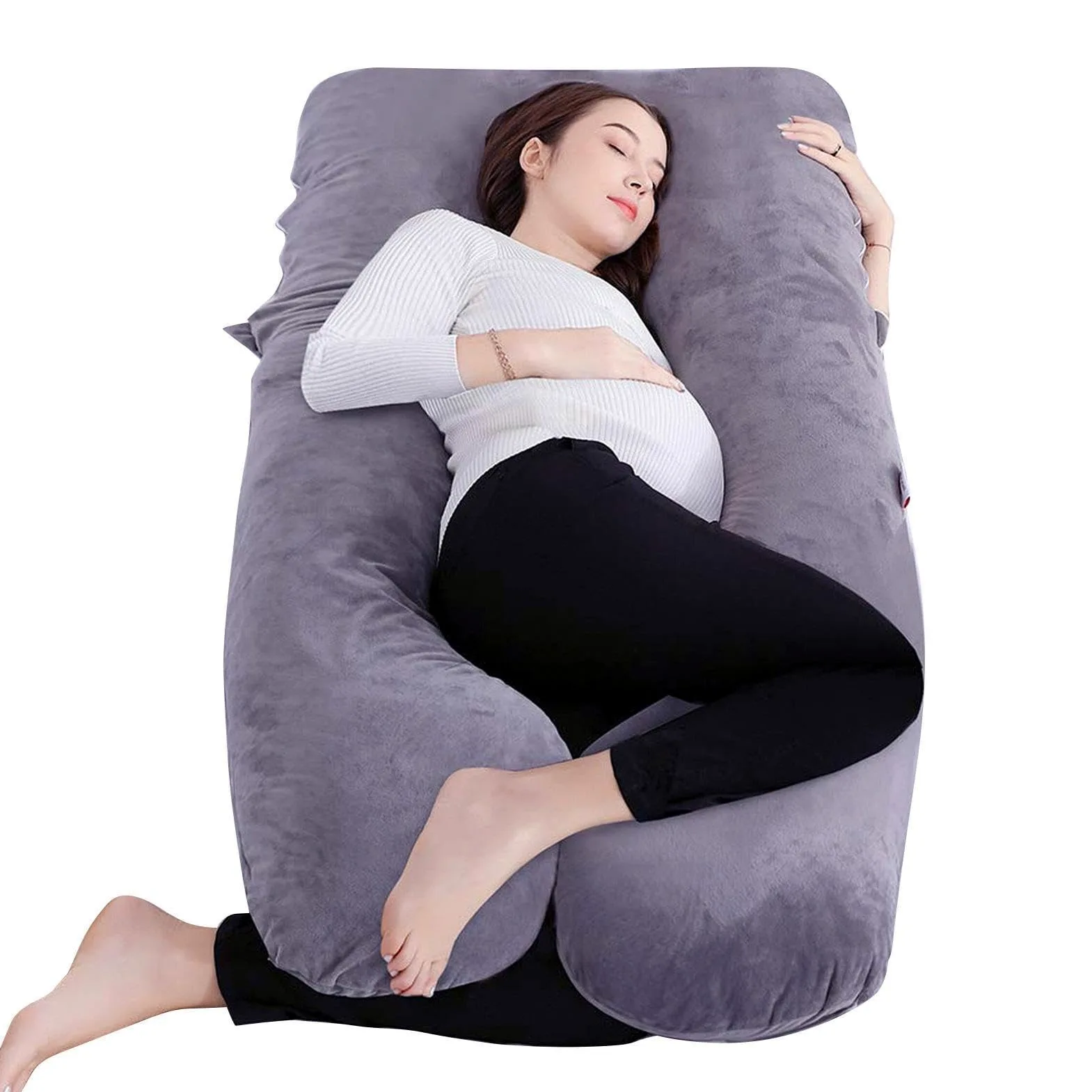 Almohada para Todo el Cuerpo - Almohada para el Cuerpo Auraform | Almohada de maternidad en forma de U para quienes duermen de lado | Almohada para dormir embarazada | Almohada flexible para