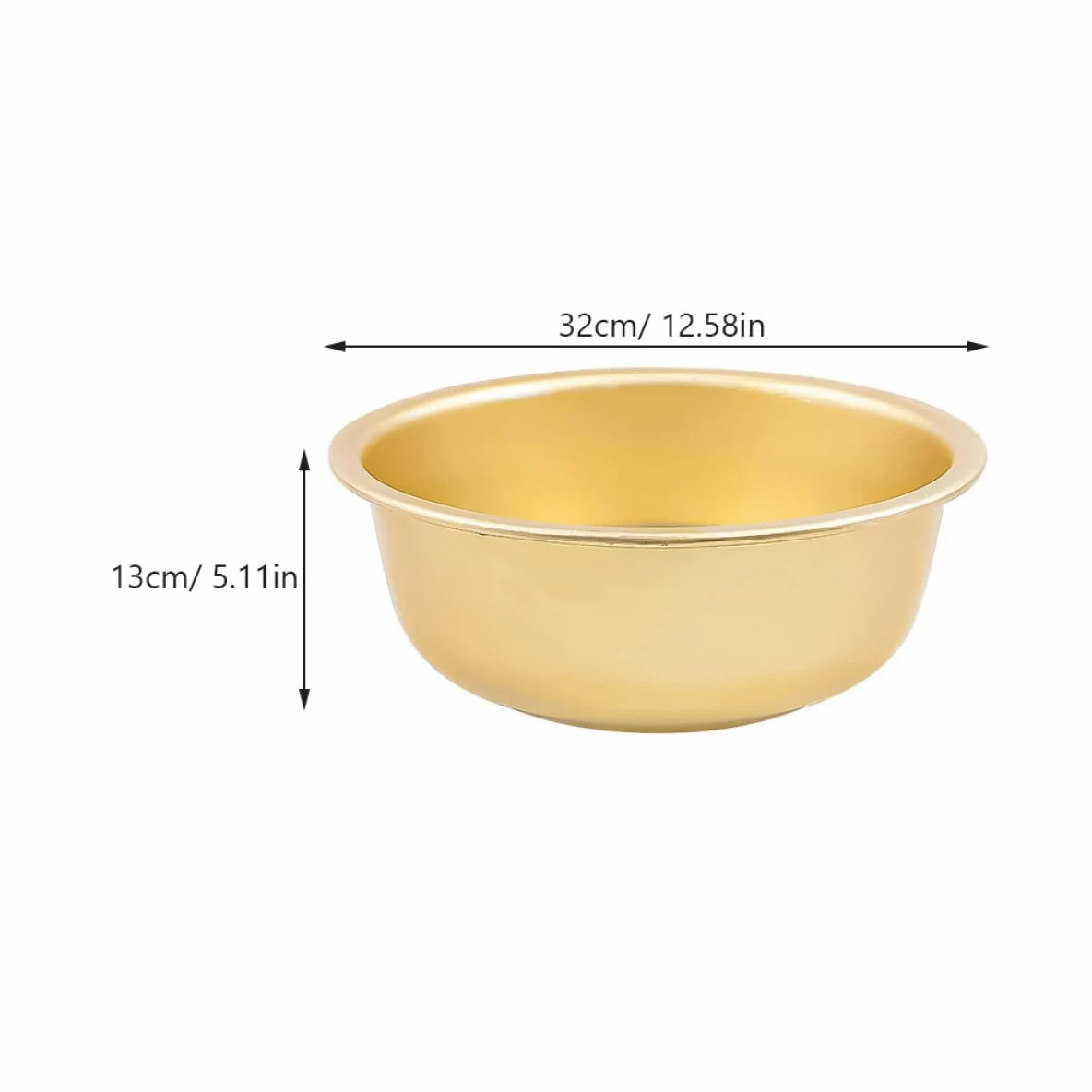 iplusmile Tazón Grande de Aluminio Dorado para Sopa Capacidad Amplia, Diseño Redondo y Seguro, Adecuado para Cocina y Lavado de Arroz
