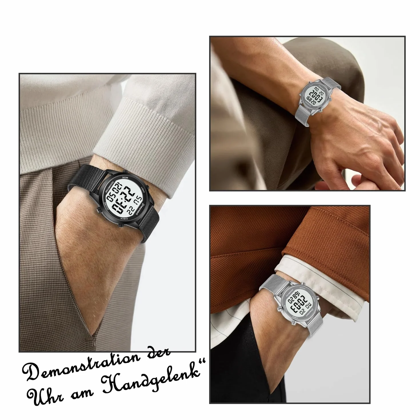 Reloj podómetro, resistente al agua, reloj digital, sin Bluetooth y aplicación, reloj para personas mayores con podómetro, contador de calorías, reloj deportivo para caminar/correr