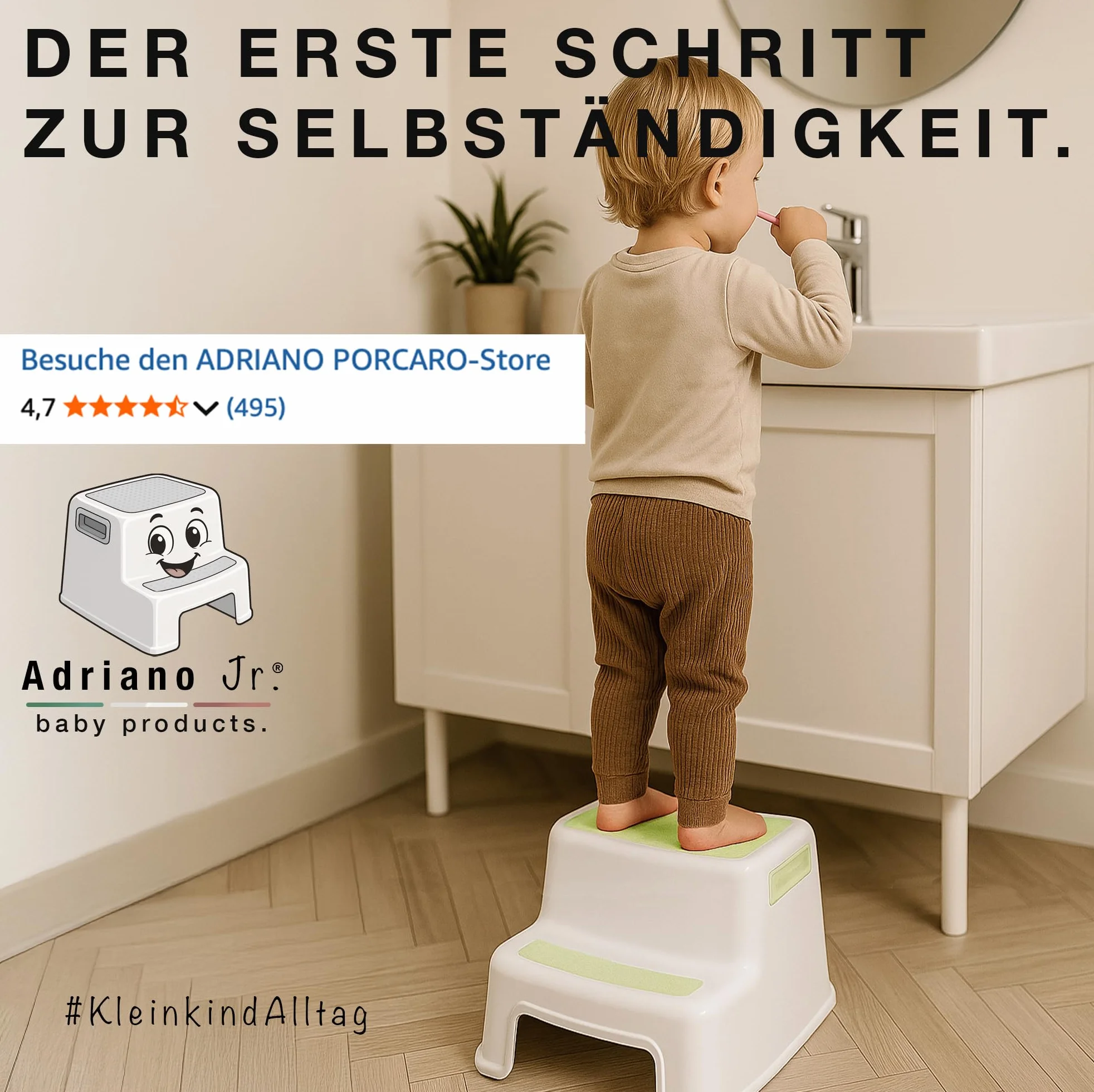 Ap® Taburete de plástico Escalón Verde 26 cm Antideslizante 80 kg Adultos Niños