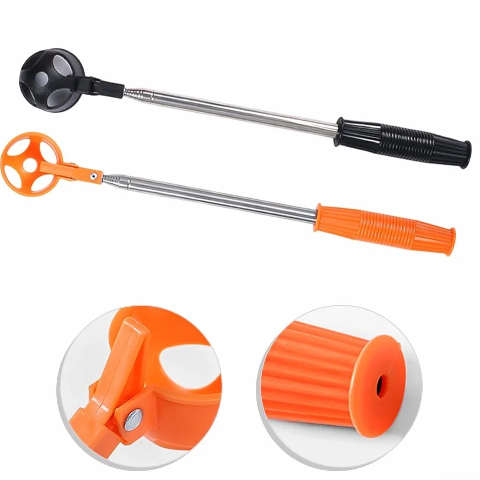 Telescópico para recuperador de pelotas de golf para recuperación sin esfuerzo de zonas de difícil acceso (naranja)