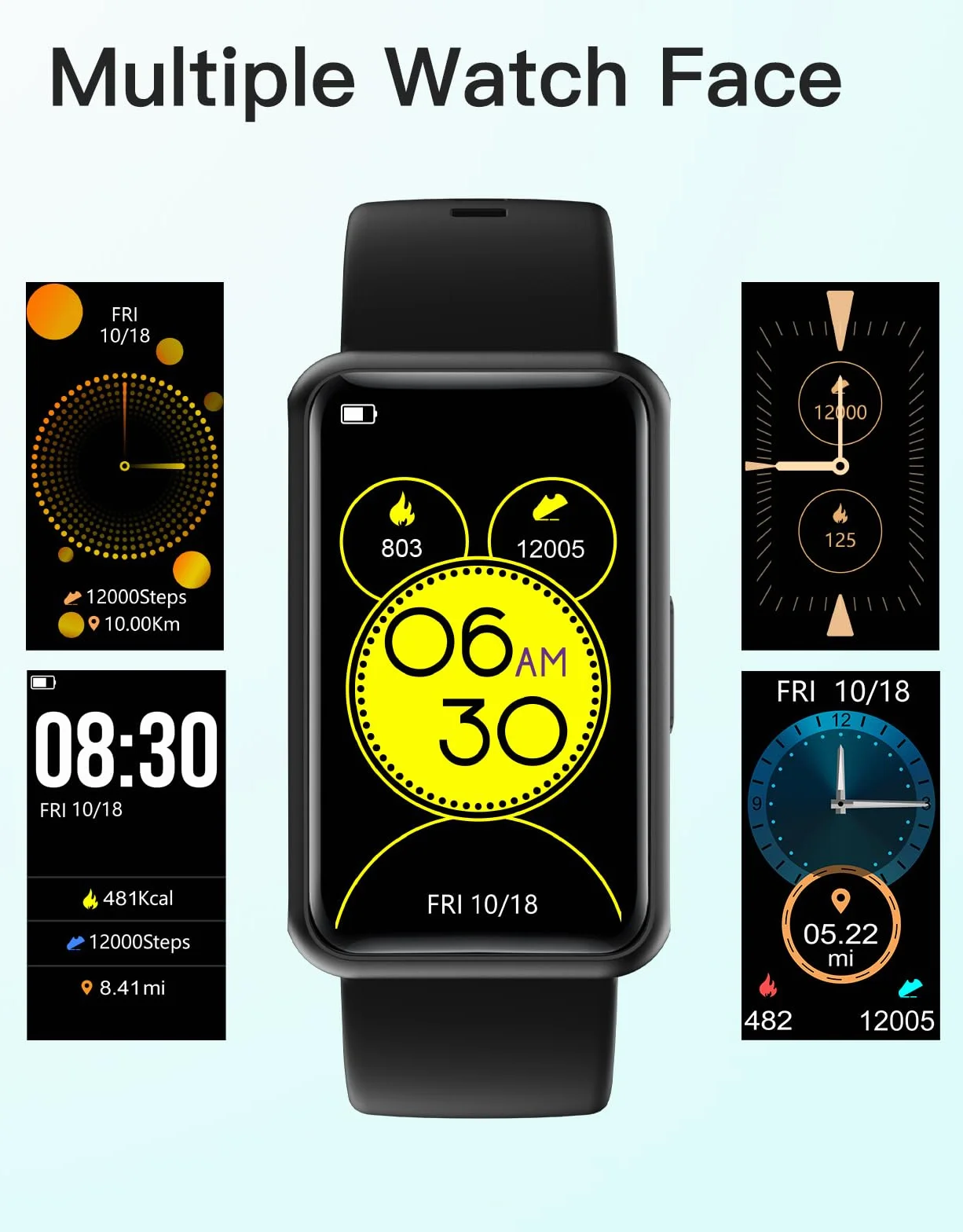 HUAKUA Smartwatch Sin Bluetooth,Sin Aplicación,Pulsera de Actividad 1.47 Pulgadas con Contador de calorías,Monitor de sueño,Despertador,Cronómetro,Impermeable IP68, Temporizador para Caminar