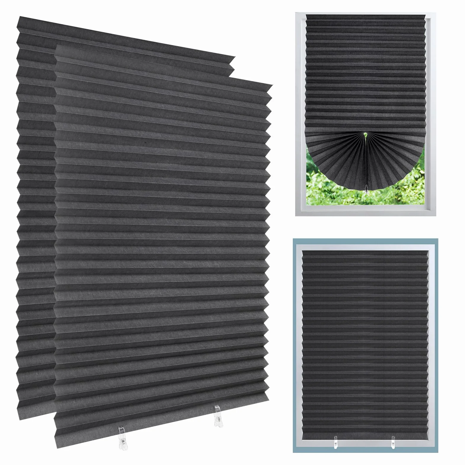 Persianas Opacas Temporales 150x60 cm, Cortinas Sin Taladro, Alto Sombreado para Ventanas Hogar
