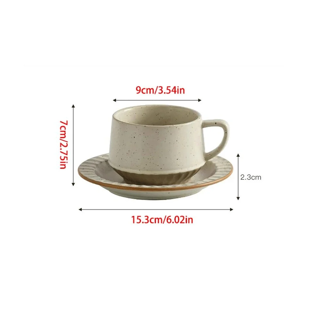 ENGENDER Tazas Cafe Juego De Tazas De Café De Cerámica Vintage Mug Cups(E)
