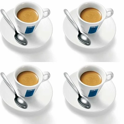 Juego de 4 tazas y platos para espresso, capacidad 75ml, altura 58mm