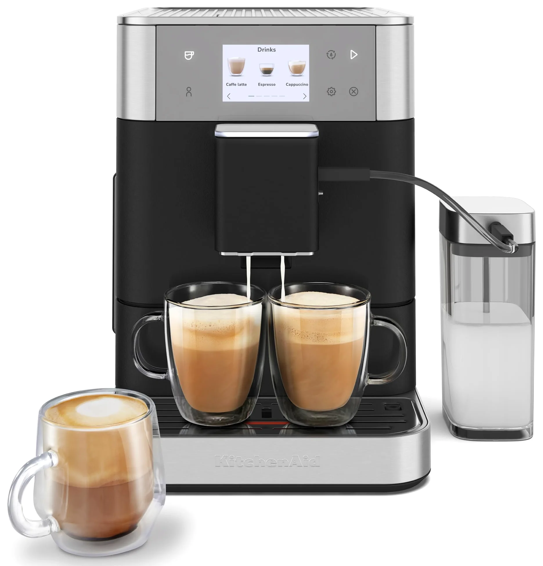 KitchenAid KF7, KES8557 Máquina de café espresso totalmente automática, 2 tazas, hierro fundido negro