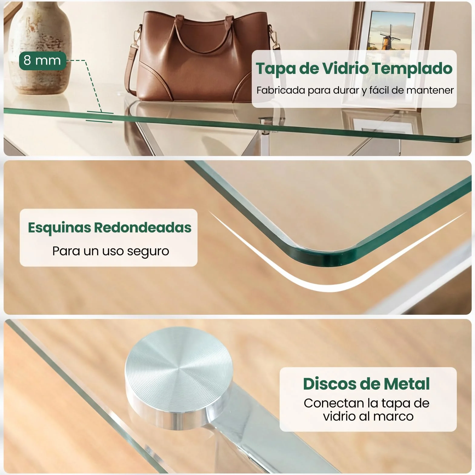 COSTWAY Mesa Consola de Cristal, Mesa de Entrada con Tablero de Cristal Templado y Patas Tubulares de Metal, Mesita Ayxiliar para Salón Pasillo Entrada, 115 x 45 x 78 cm (Plata)