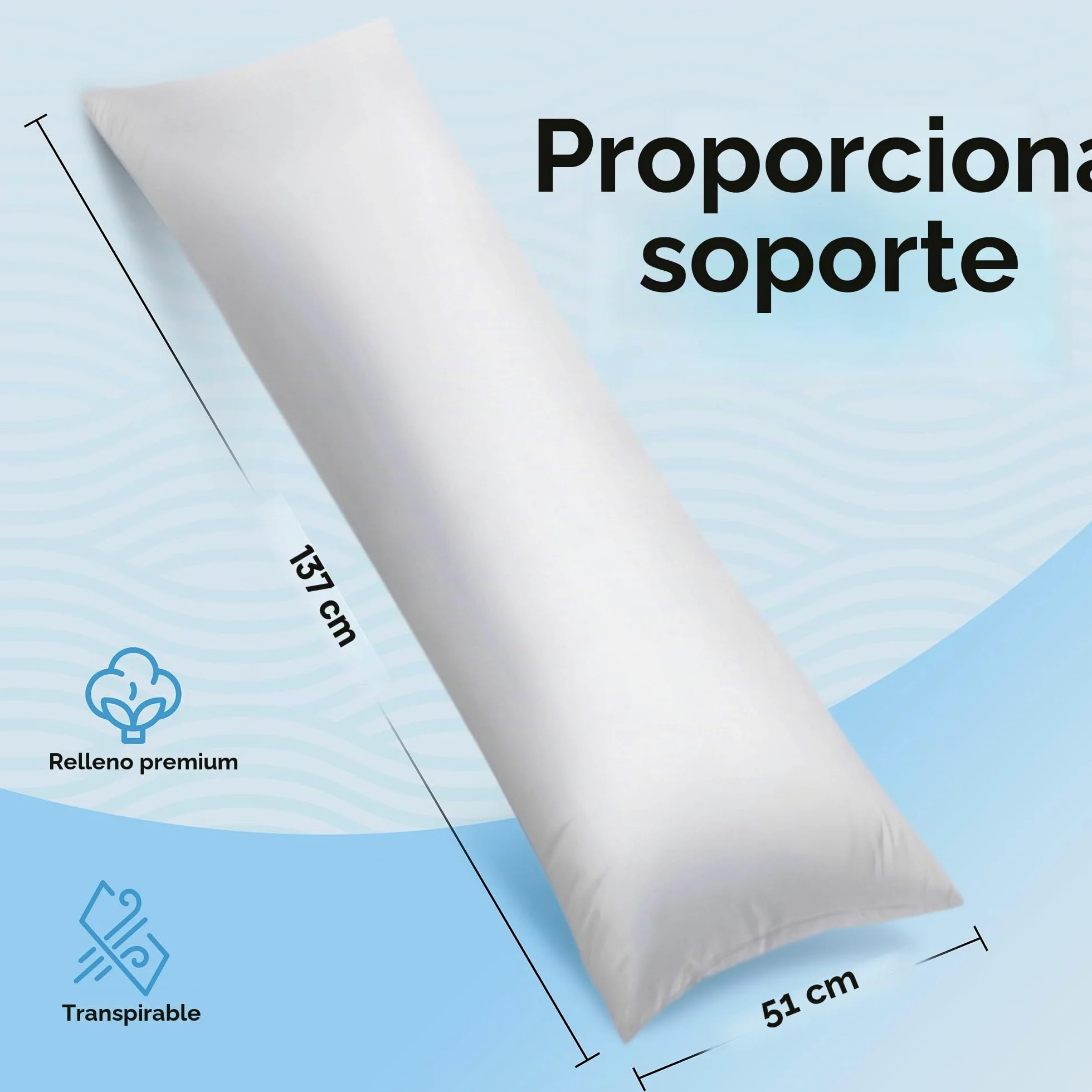 Utopia Bedding - Almohada de Cuerpo Entero Ultra Suave para Dormir, 1 Unidad