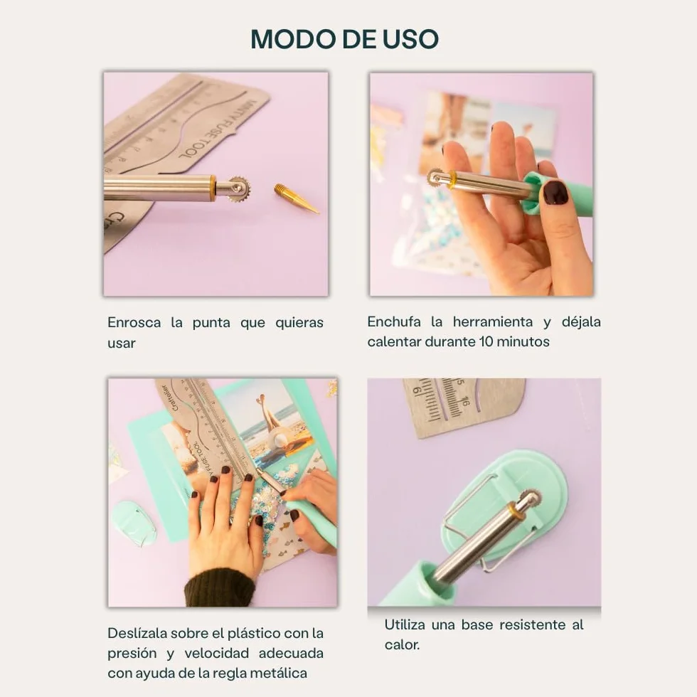 Craftelier - Minty Fuse Tool | Herramienta para Sellar Fotografías, Documentos o Cartas en Fundas de Plástico Fácilmente | Ideal para Scrapbooking | Incluye Enchufe Europeo