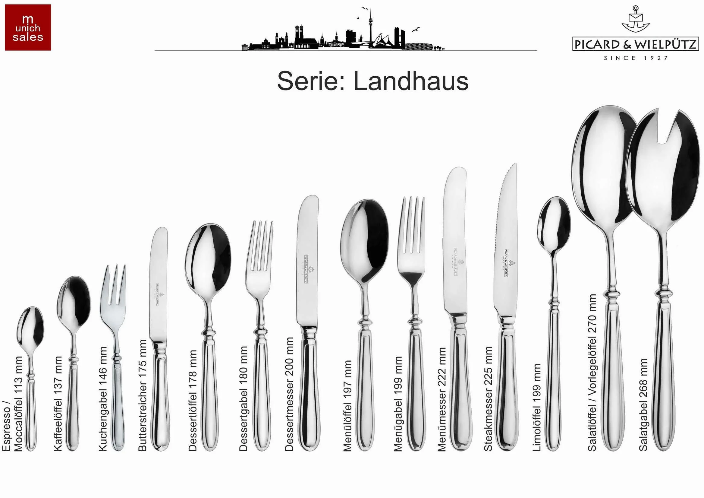 36 tenedores para aperitivos de postre, la serie Landhaus de Picard & Wielpütz