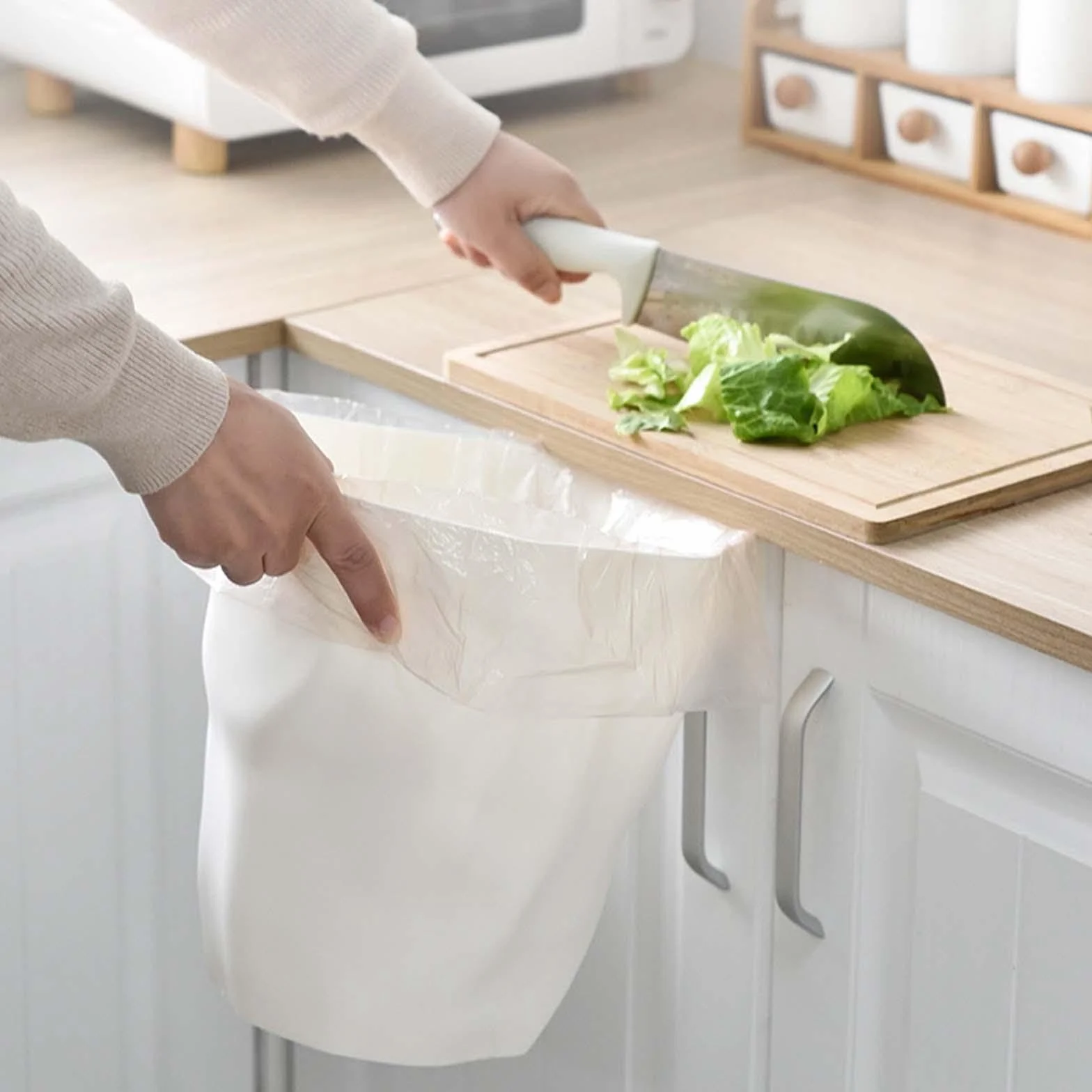 Basurero Moderno PP Resistente Humedad 24.5x25 cm para Cocina Baño