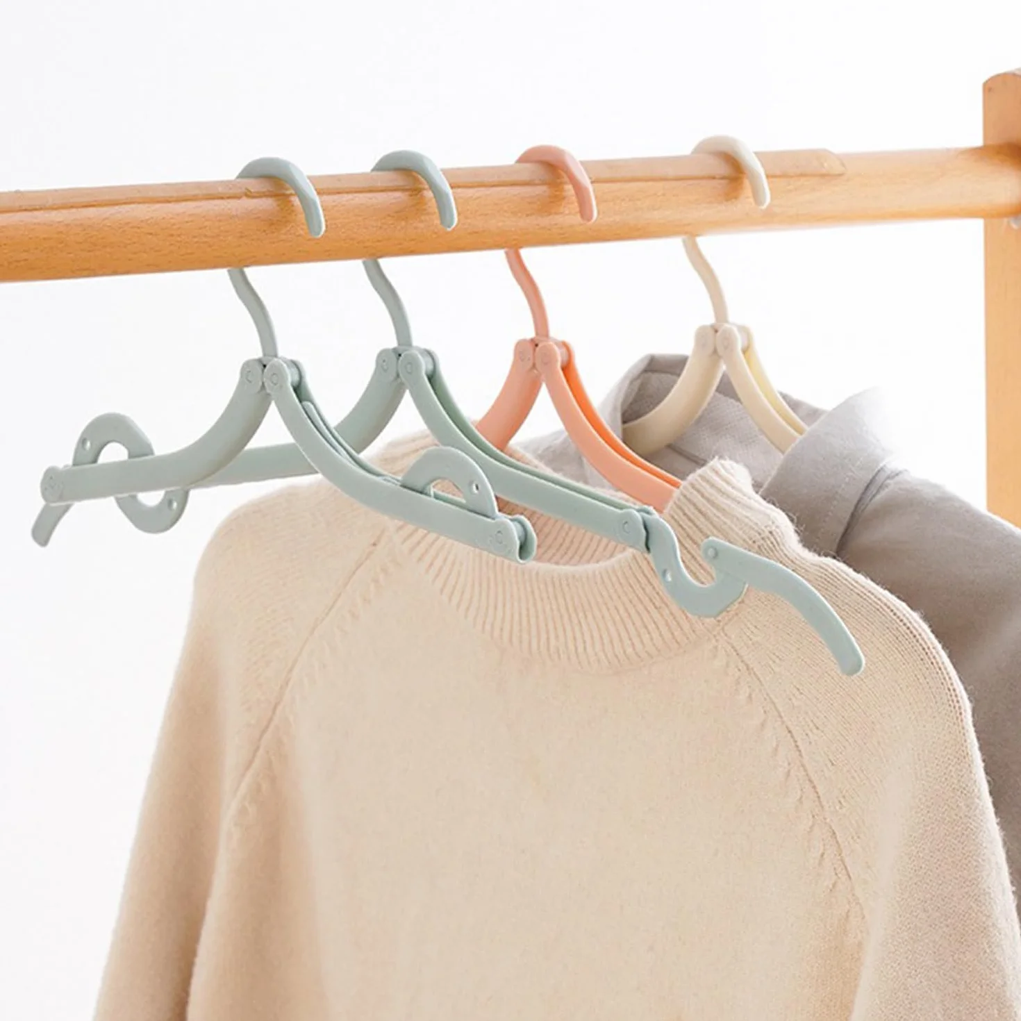 18 Perchas Plegables, Almacenamiento De Ropa Multifuncional para Dormitorio, Tendederos Portátiles De Viaje, Artículos Creativos para El Hogar, Accesorios De Vestuario.
