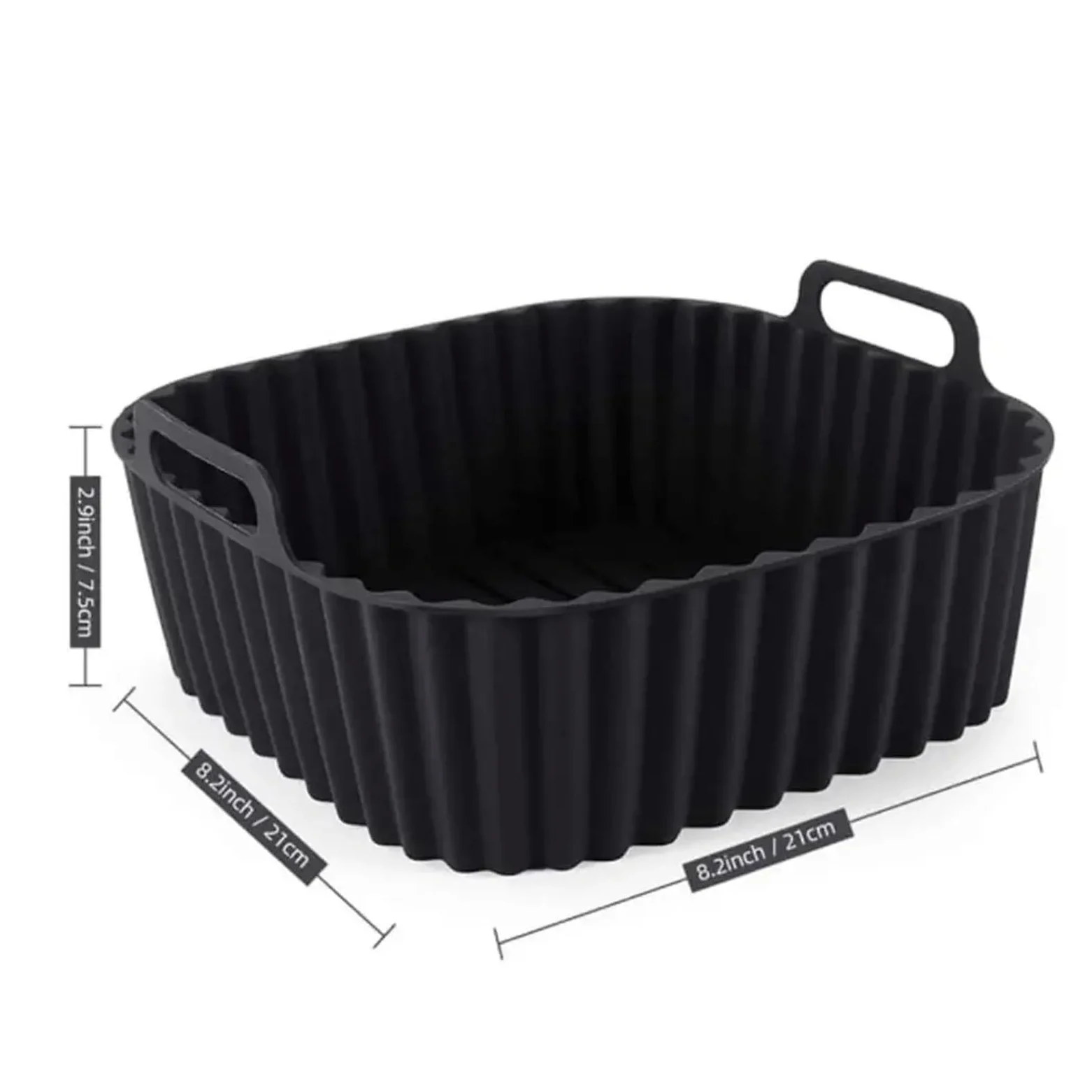 Genérico Bandeja for Hornear de Silicona de 3 Piezas for freidora de Aire | Antiadherente, reutilizable, 3 piezas, multiusos