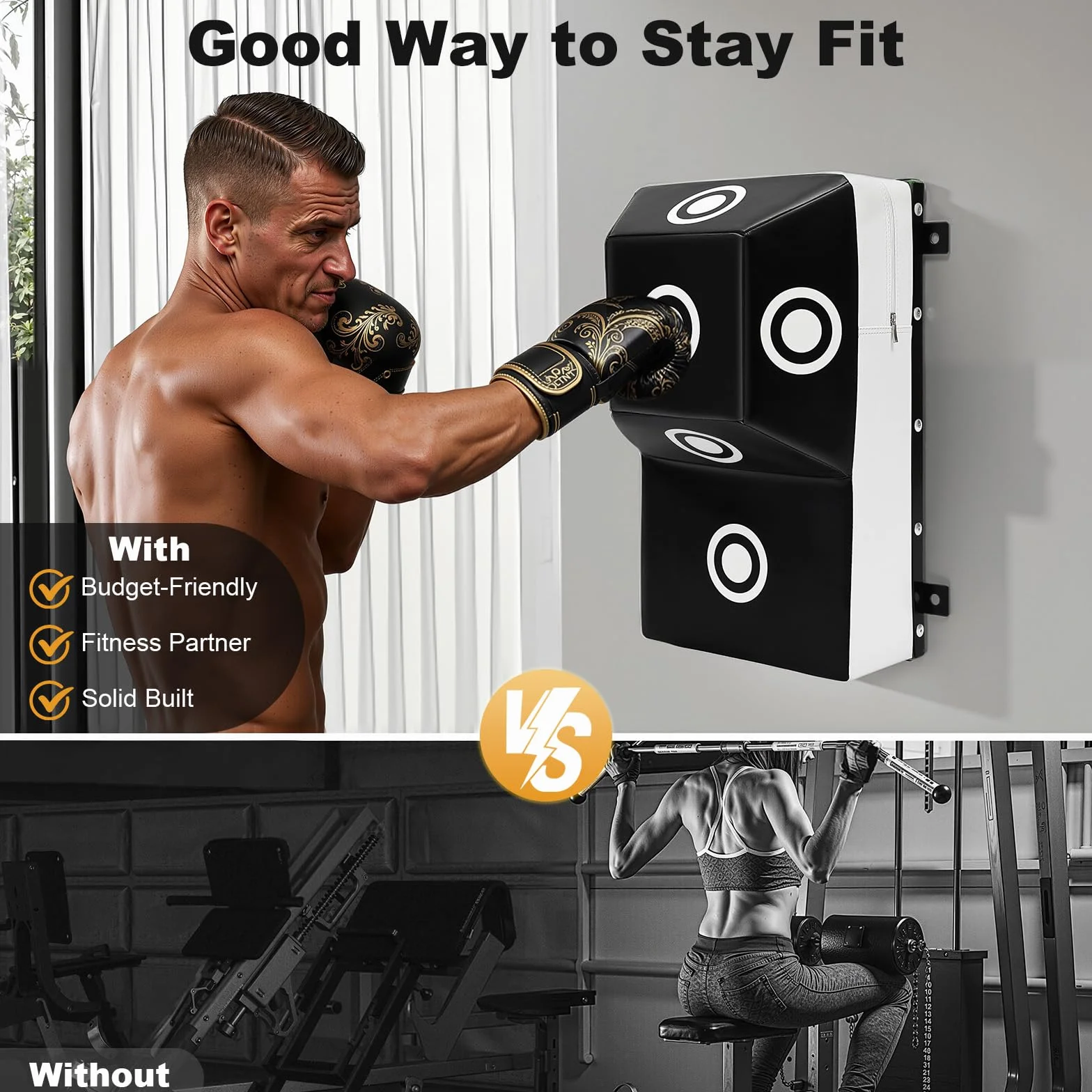 DWIKRYT Objetivo de Boxeo de Pared 35x25x60 cm con Punto de Marcado