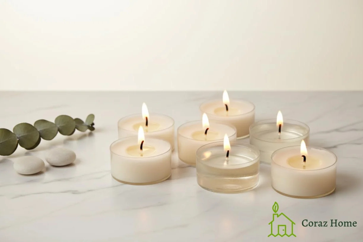 Velas de té naturales sin perfume hechas de velas de cera de soja con 4 u 7-8 horas de tiempo de combustión Candlelitas Sin parafina en un vaso transparente reciclable