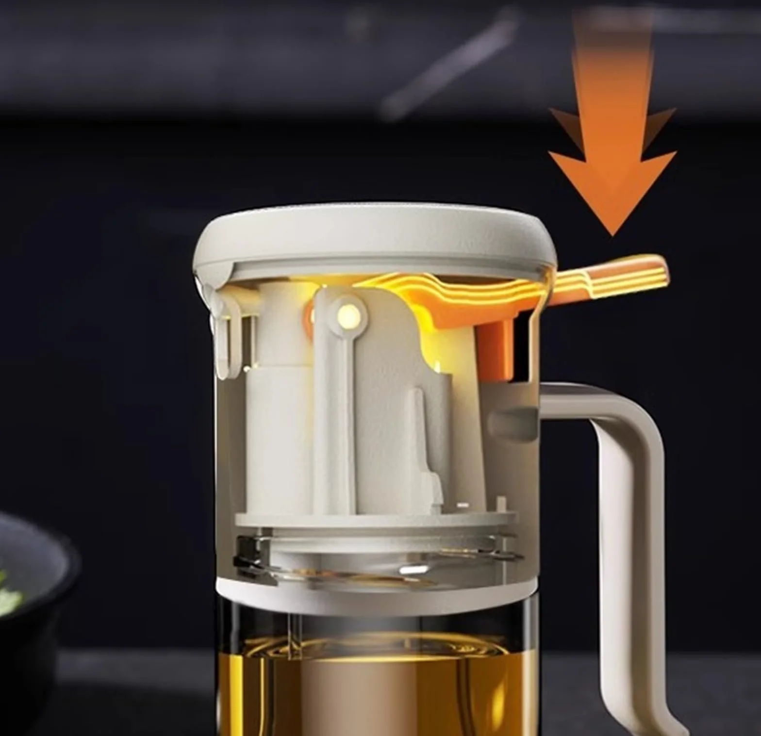 Cocina Dispensador De Aceite Dispensador De Aceite De Oliva De Vidrio For El Hogar De 2 Piezas Sin Aceite For Freidora De Aire, Olla Rociadora De Aceite For Barbacoa Pulverizador Aceite Spray