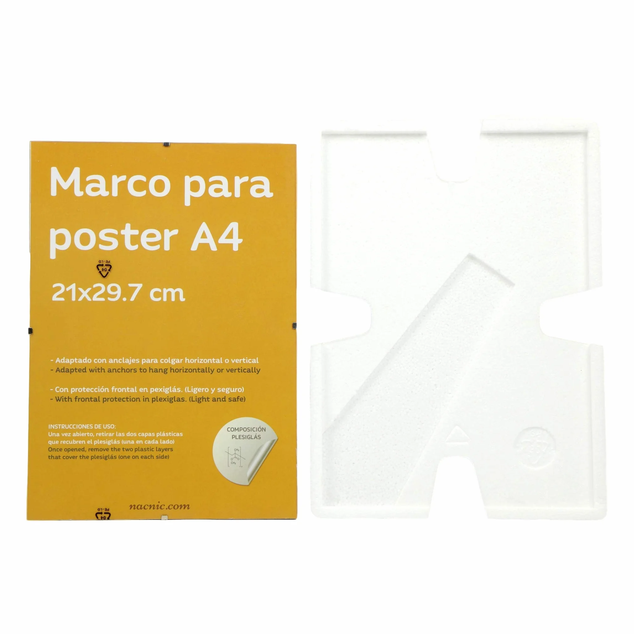 Nacnic Septiembre 4 Clips Marcos Transparentes. Soportes transparentes para fotos, carteles, diplomas, dibujos o hojas. A4 (21 x 29,7 cm). Clip transparente con marcos