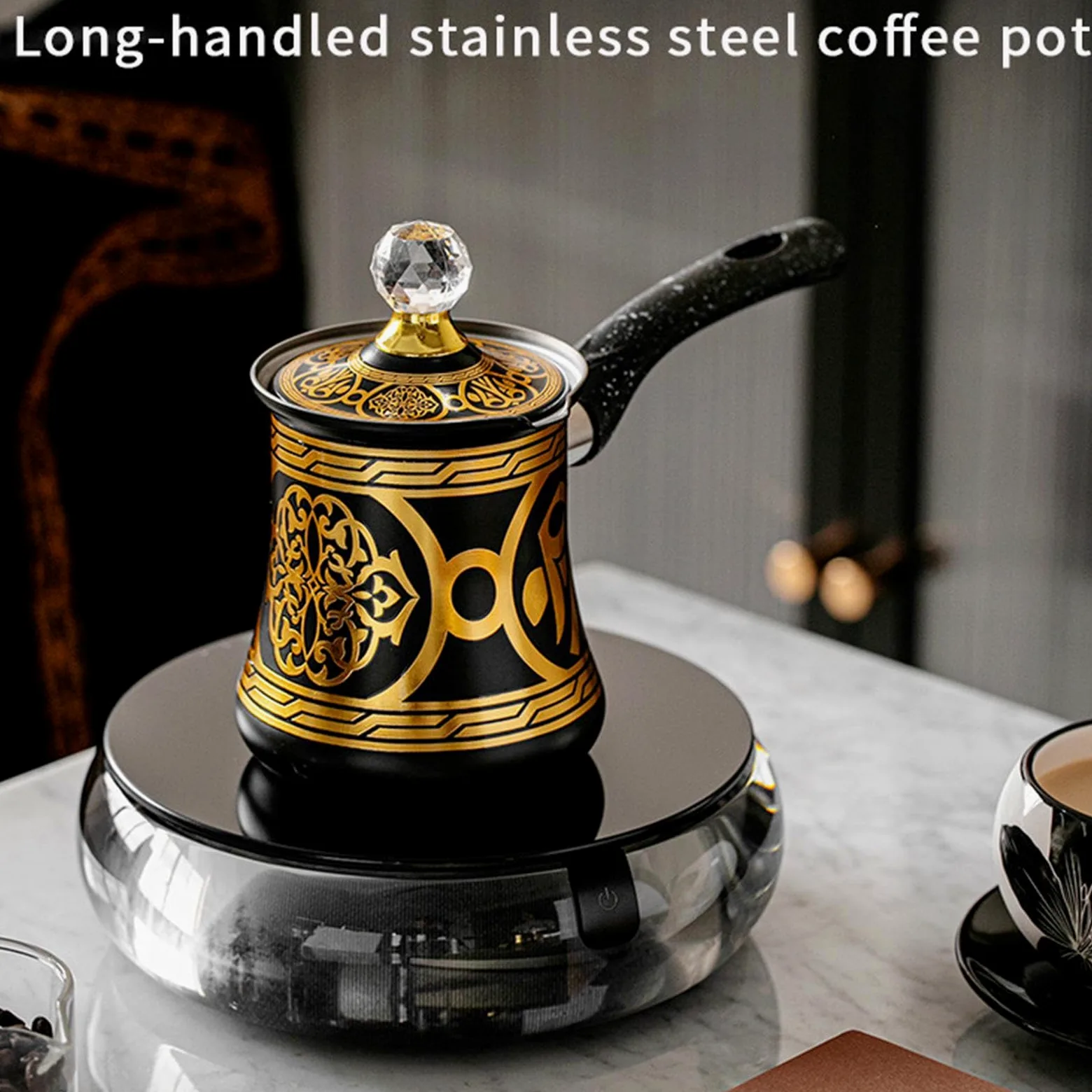 Cafetera Multifuncional, Portátil, También Se Puede Usar como Chocolatera, Fácil de Limpiar, con Asa Y Accesorios, 750 ml