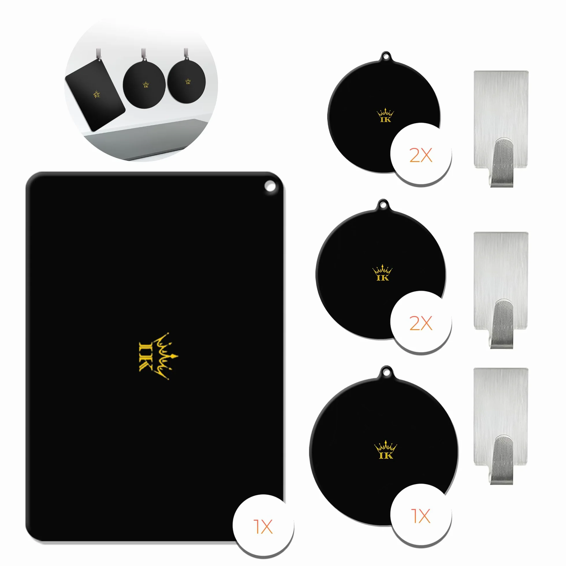 Esteras protectoras de inducción – 6 esteras + 3 colgantes de lujo gratis - Redondo - Negro - Anti Slip - Hasta 230 grados - Elegante - Estera de inducción – Estera antideslizante -