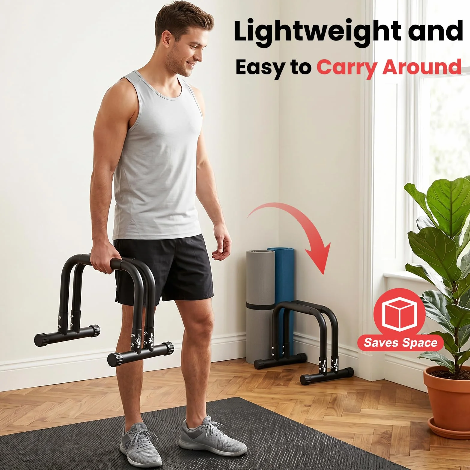 RELIFE Dip Bars Paralelas Calistenia Ajustable Push Up Stands Station Gimnasio Casa Ejercicio Musculacion