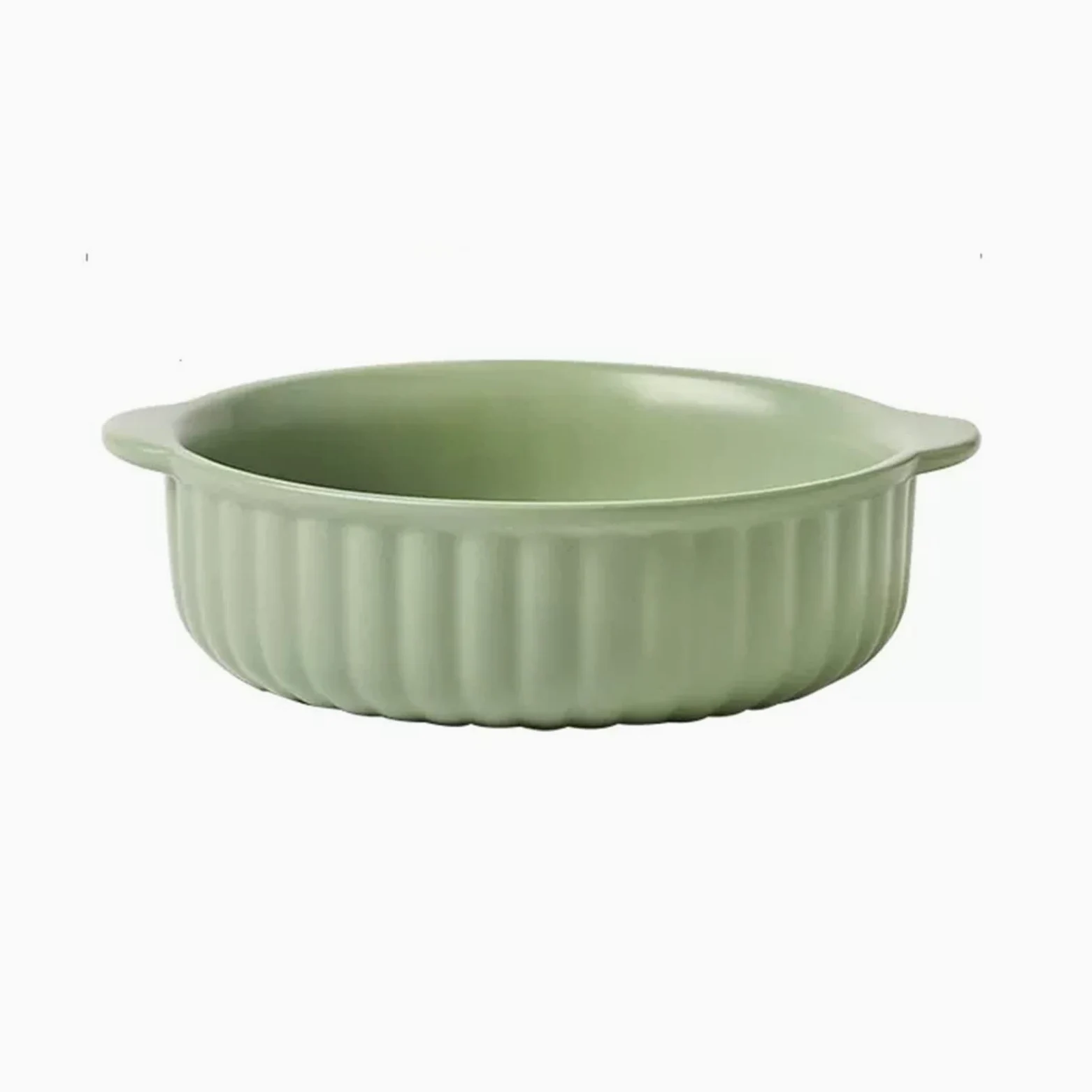 Fuente de Horno Freidora de aire de doble oreja, cuenco for hornear, plato de cerámica for hornear, horno doméstico, plato for hornear dedicado, plato pequeño redondo for lasaña, plato for hornear de