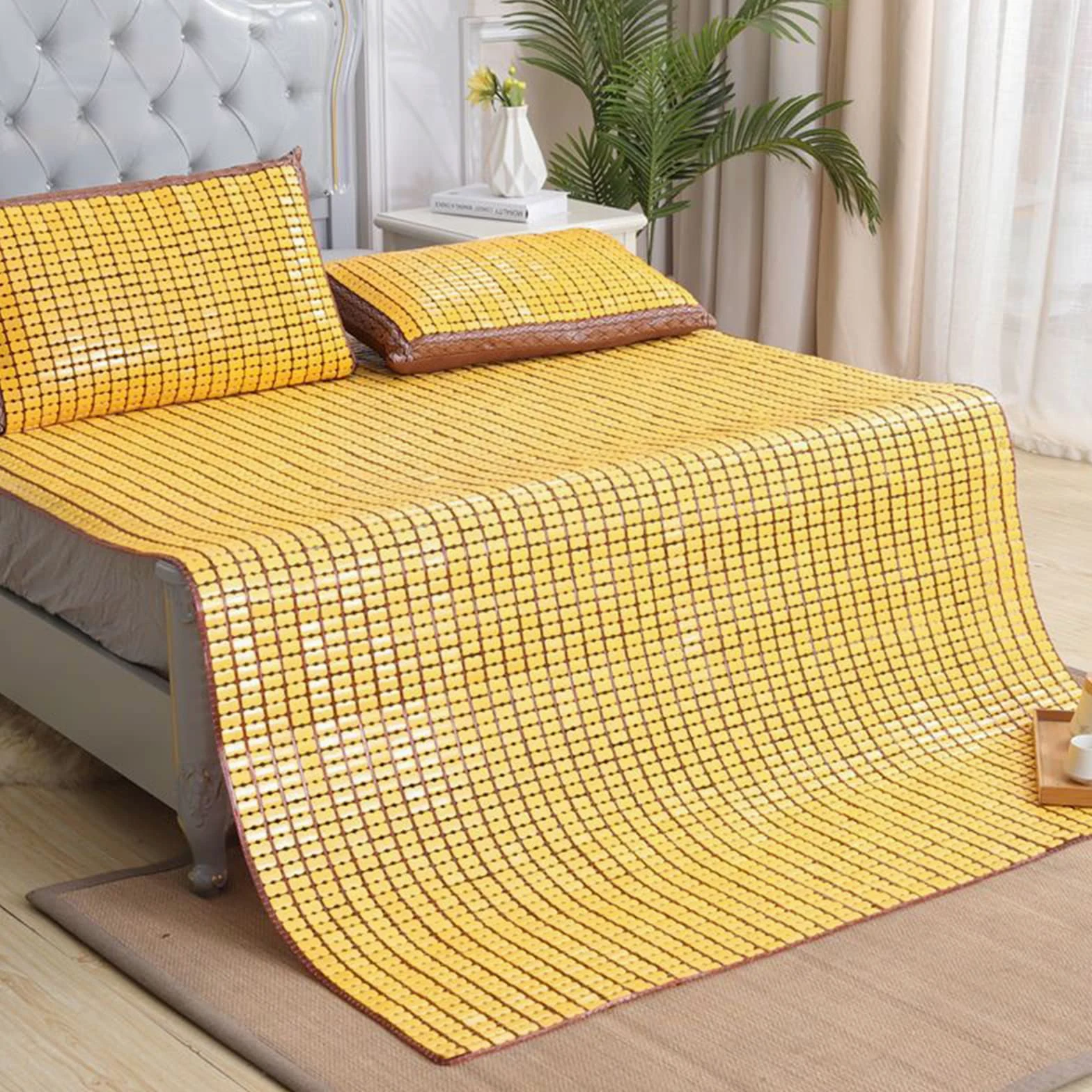 Colchonetas de enfriamiento de Verano, colchoneta de bambú, colchoneta de Cama de enfriamiento, colchón Mahjong Plegable, Cama de enfriamiento de Almohadilla Fresca, Ropa de Cama de Verano,