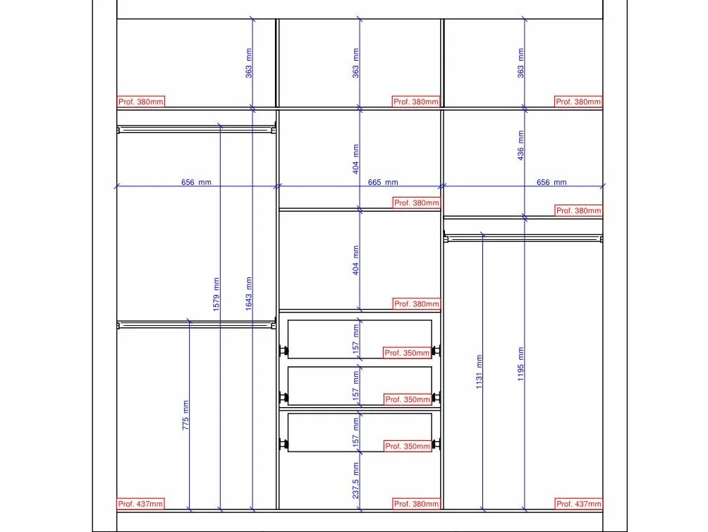 Vente-unique Armario con Espejo Roxane ñ 3 Puertas correderas ñ L. 220 cm ñ Blanco