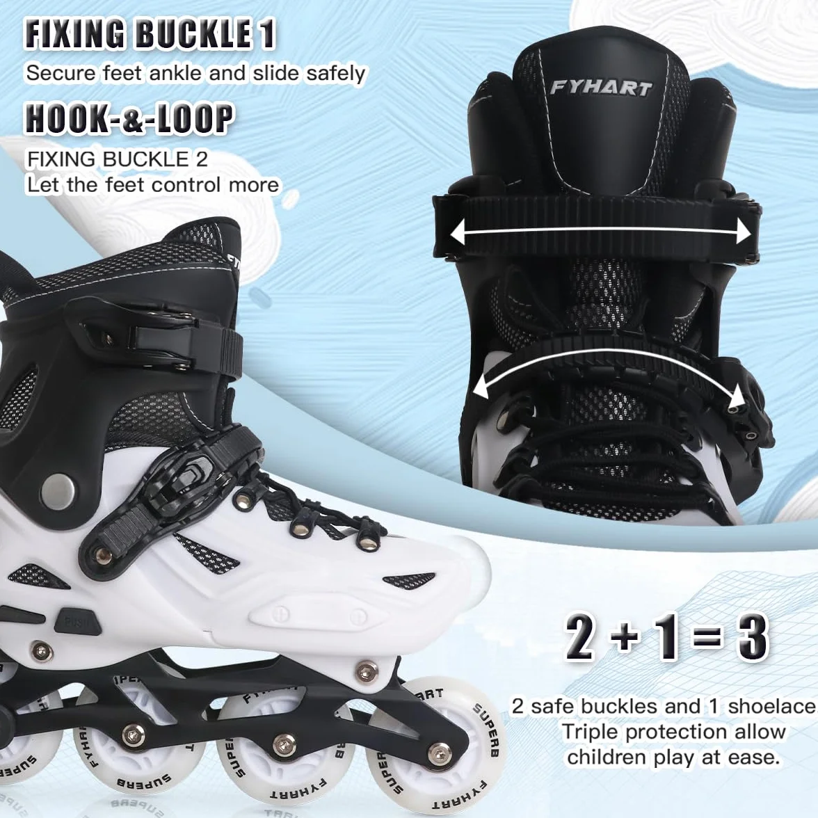 Patines en Línea para Niños/Jóvenes y Adultos, 4 tamaños Ajustables| Patines 4 Ruedas Niña para Niños para Uso en Interiores y Exteriores (S (EU 28-31))