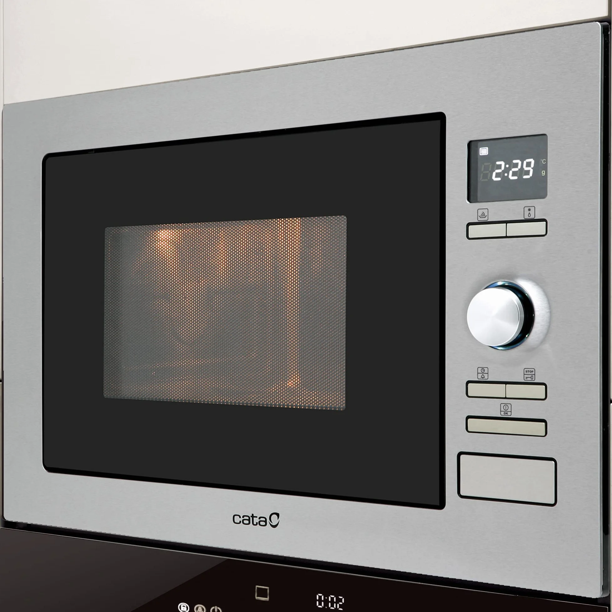 Cata MC 25 D - Horno microondas con grill, 900 W, color plateado, gris