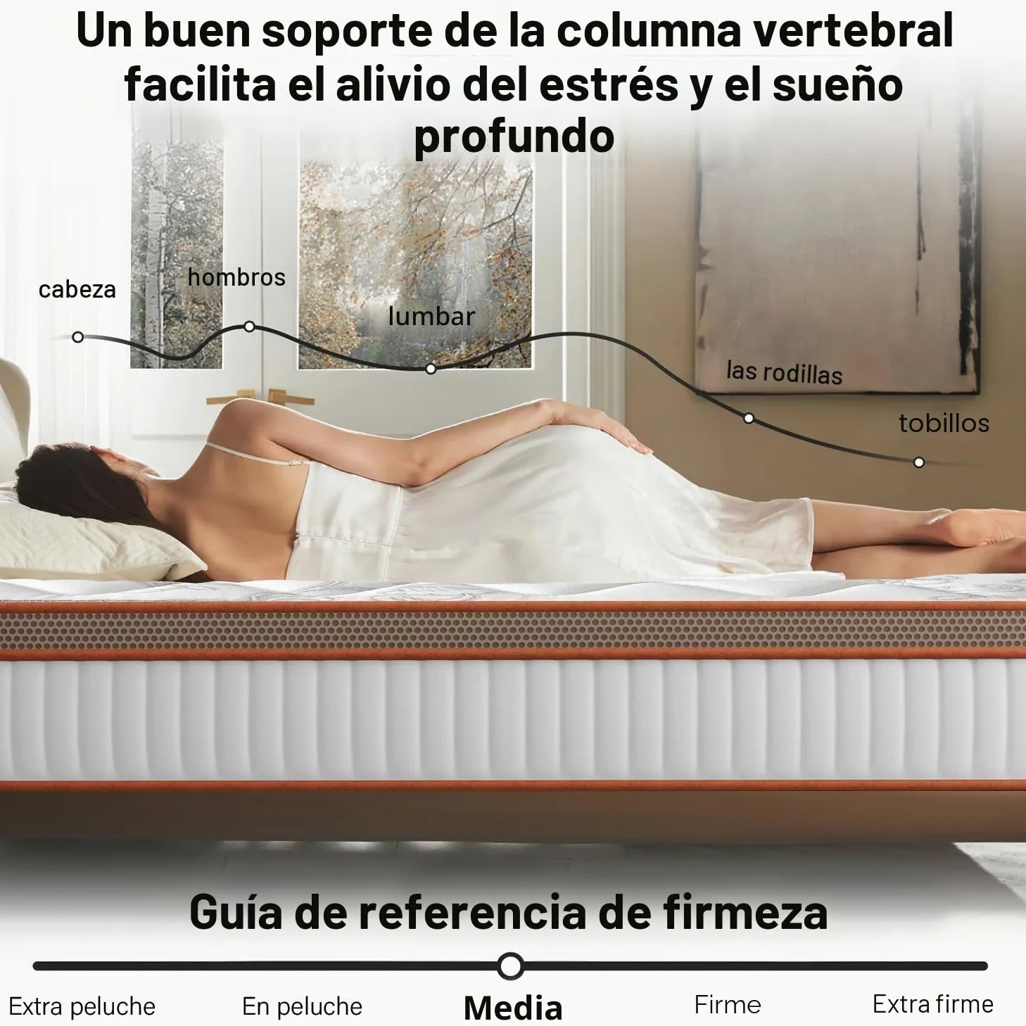 Colchón Viscoelástico 140x200 cm Espuma de Memoria, Altura 30cm, Confort y Firmeza Media | Antiácaros, Antibacteriano, Transpirable, Hipoalergénico | Certificado Oeko-Tex, colchón Muelles Ensacados