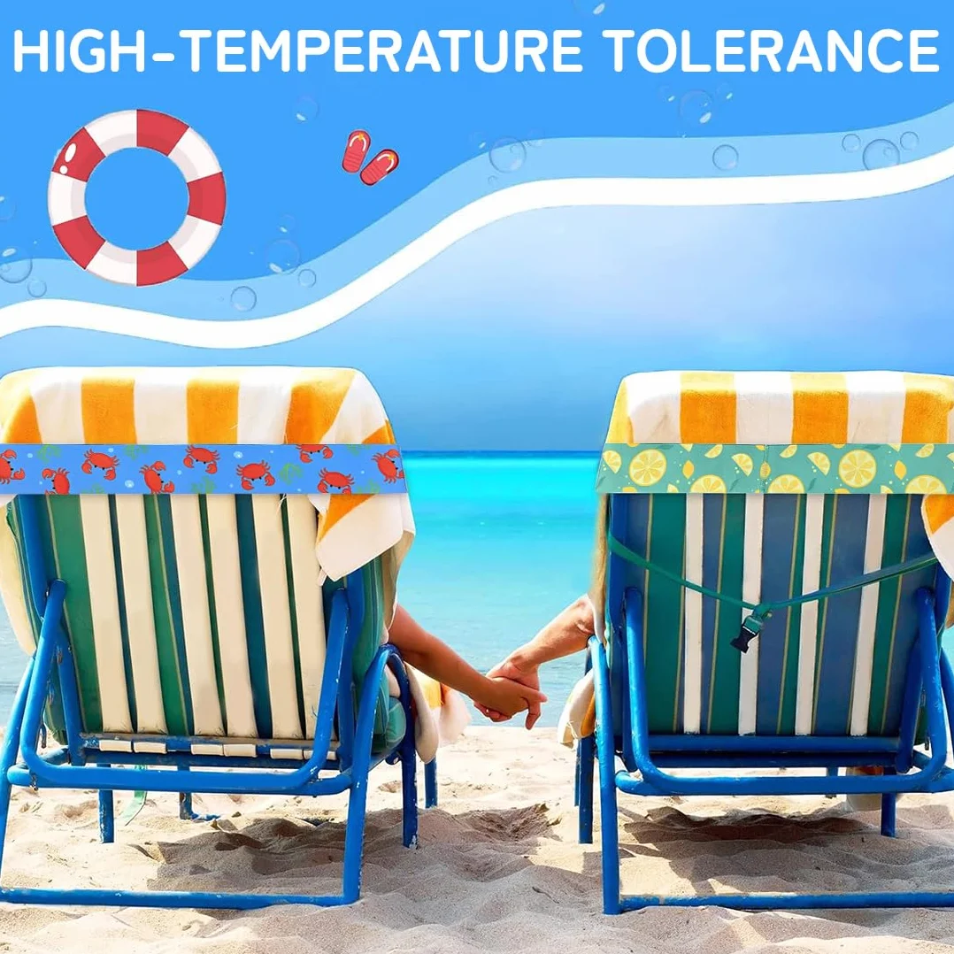 JEYORZY 3 pcs Bandas Elásticas para Silla, Bandas elásticas para sillas de Playa, Clips de Toalla para tumbonas, Correas elásticas de fijación de Toallas para Crucero de Playa y sillas de Playa