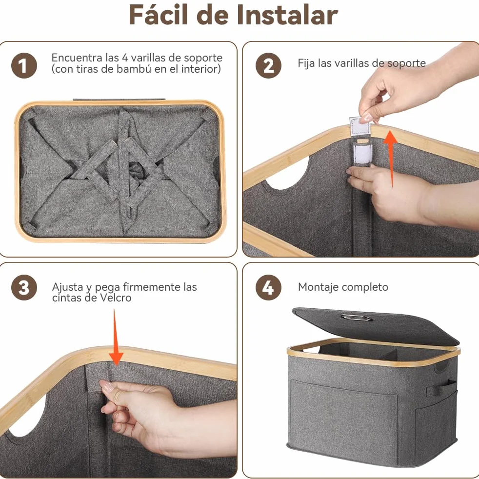 OUSFOT Cesto Ropa Sucia con Tapa 70L, Cubo 2 Compartimentos, Laundry Basket Impermeable para Armario