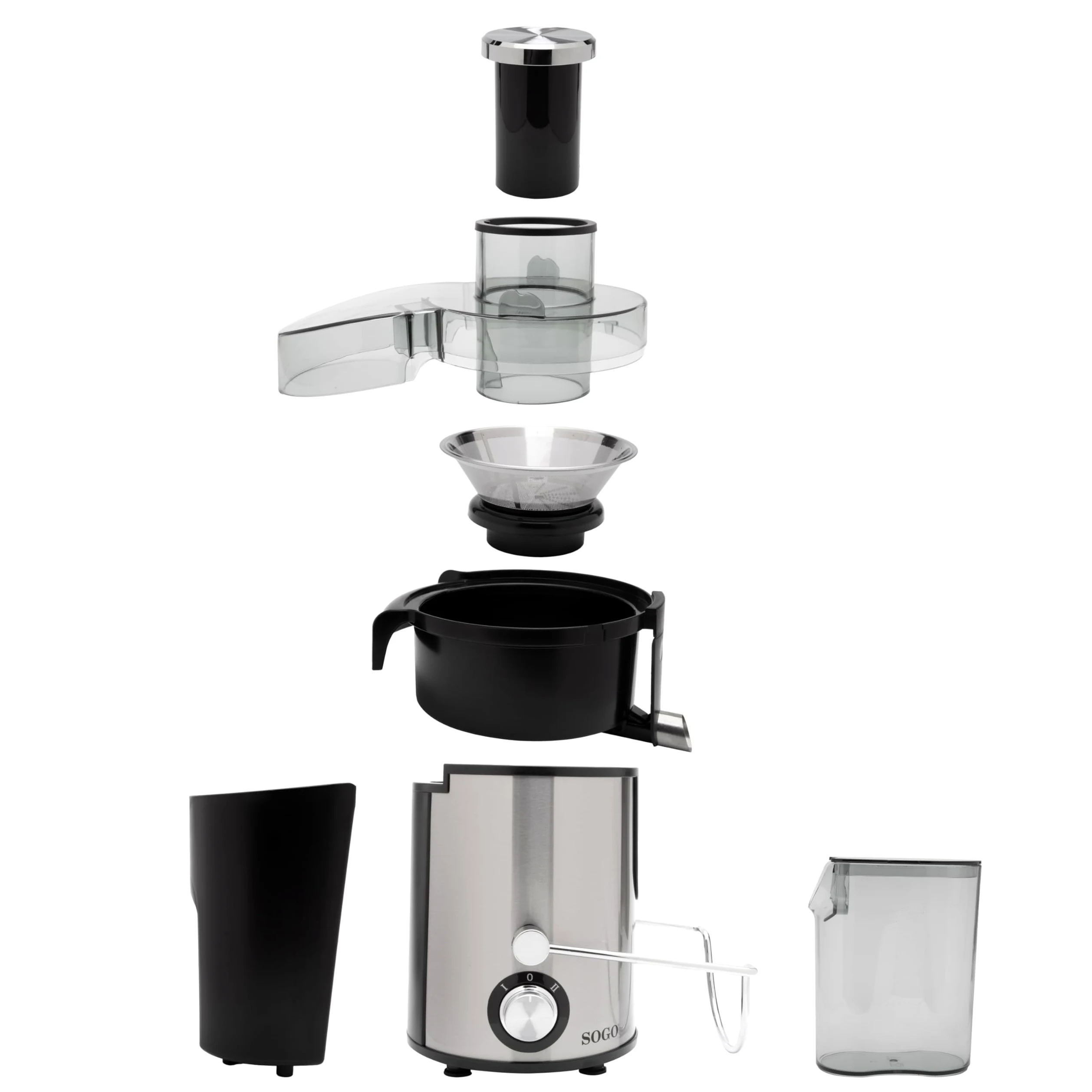 SOGO Licuadora Extractor de Zumos y Verduras 400W Rápida y Eficiente - Licuadora para Frutas y Verduras con Boca de 65 mm y Jarra de 500 ml - Licuadora de Acero Inoxidable Fácil Limpieza