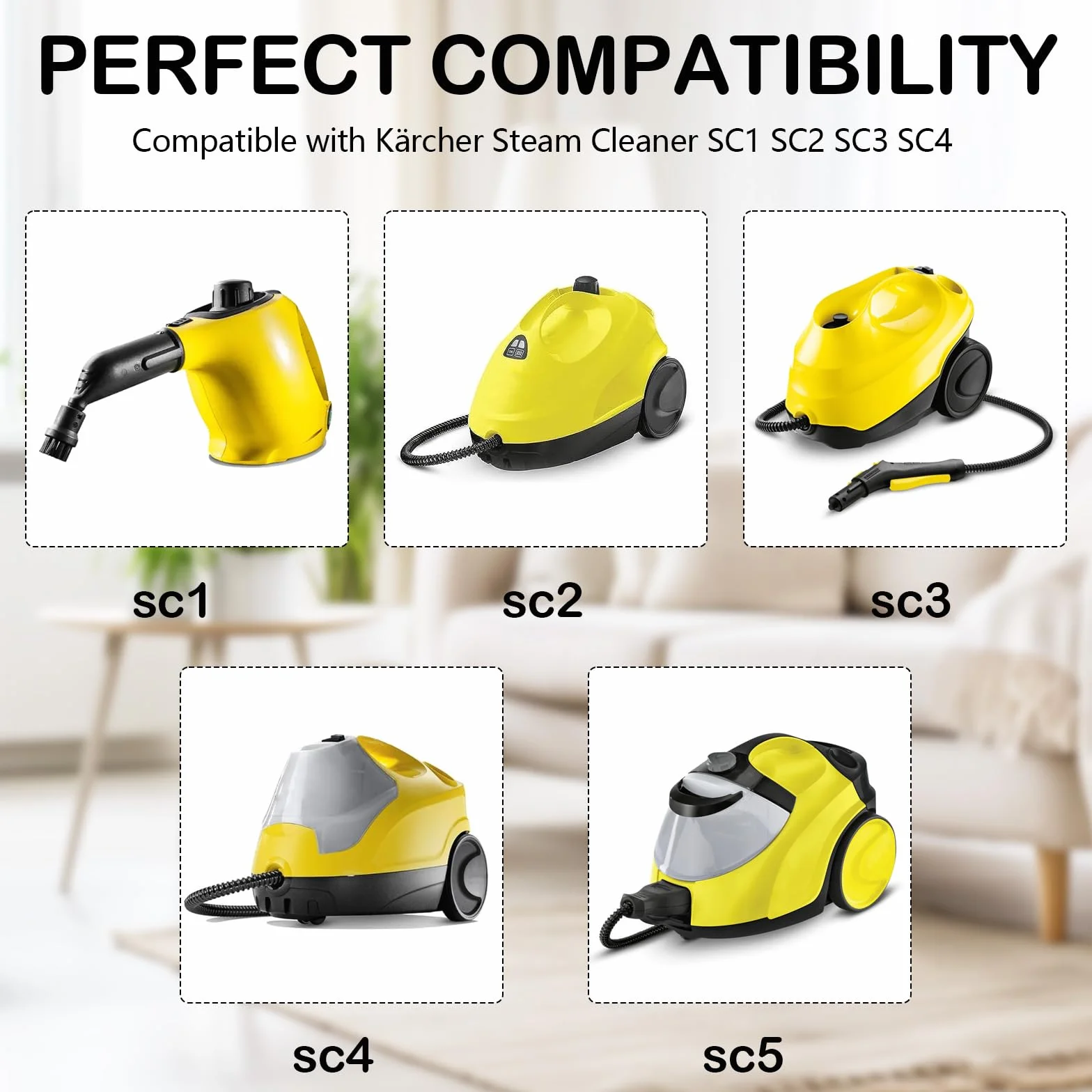 13 Piezas Accesorios para Kärcher Limpiadores a Vapor, Incluyendo Cepillo Redondo, Rasqueta Limpiacristales, Cepillo Plano, Boquilla, Limpieza a Vapor Accesorios Compatible Kärcher SC1 SC2 SC3 SC4 SC5