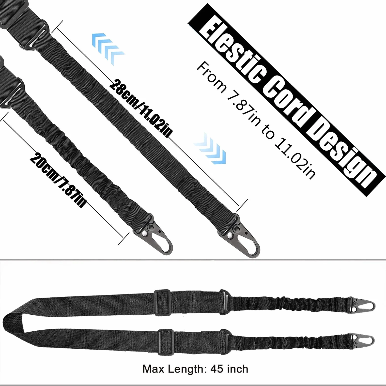 ZONSUSE Táctica Cabestrillo Eslinga de Arma Rifle Sling 2 Punto