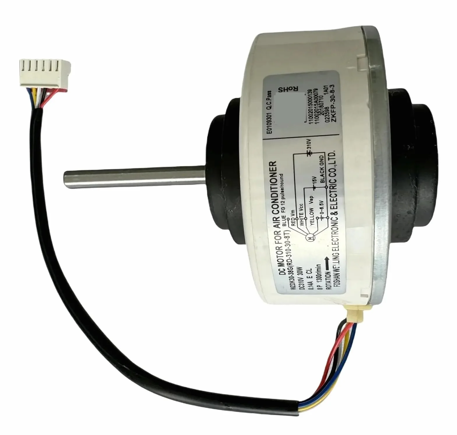 Motor de aire acondicionado WZDK30-38G RD-310-30-8T Motor de ventilador sin escobillas de CC, motor de aire acondicionado inversor de 30 W Motor de CC