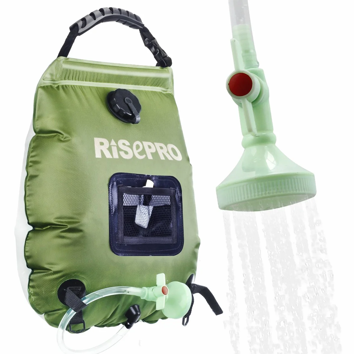 Bolsa Solar de Ducha 5 galones 20 l para Acampar con Agua Caliente 45 °C