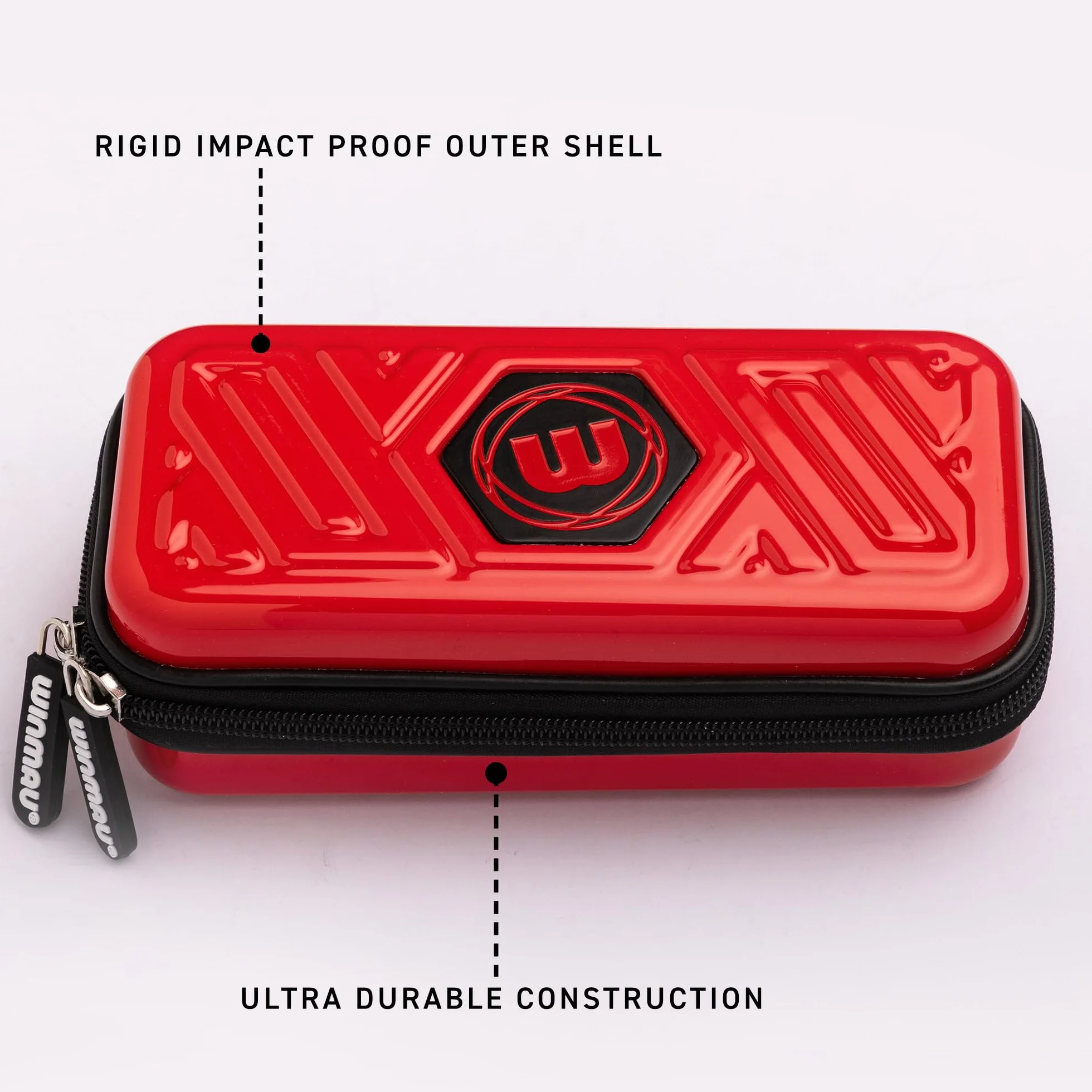 WINMAU Armor Darts Monedero – Estuche para dardos y accesorios completamente montados – Resistente a los golpes, extremadamente duradero y seguro, rojo, G1